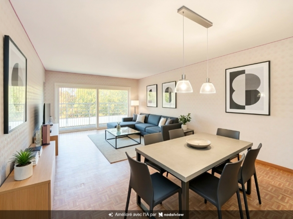 Appartement 1 chambre avec 2 balcons et 1 garage à Ans